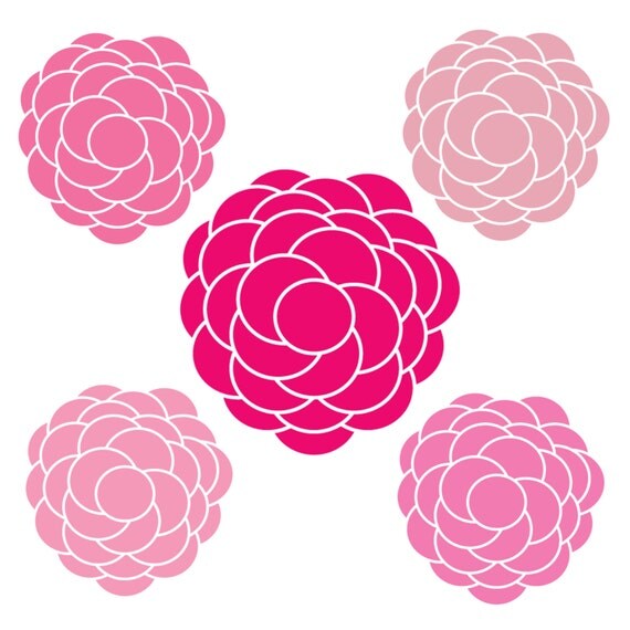Instant Download // Digital Clip Art for Mother's Day // Pink Flowers // Personal and Commercial Use Il_570xn