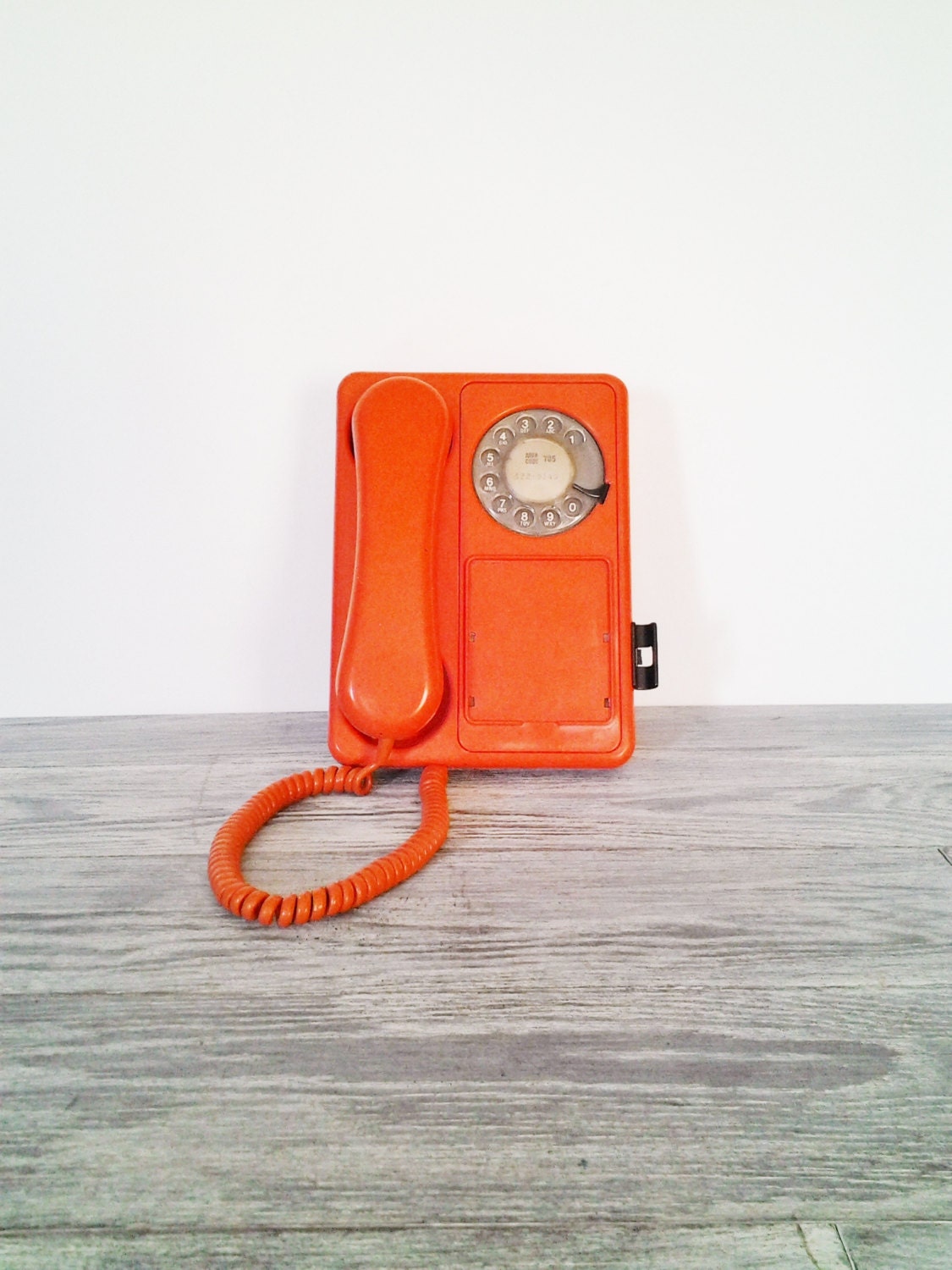 Vintage Orange Rotary Bean Bag Retro Tangerine Telephone