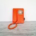 Vintage Orange Rotary Bean Bag Retro Tangerine Telephone