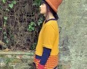 Contrast colour jumper with decorative flaps  // Hand machine knit // For her // For him