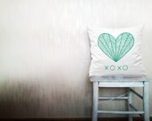 Heart pillow decorative throw pillow love pillow cover white cotton toss xoxo pillow case rustic wedding set 18x18 inches ohtteam