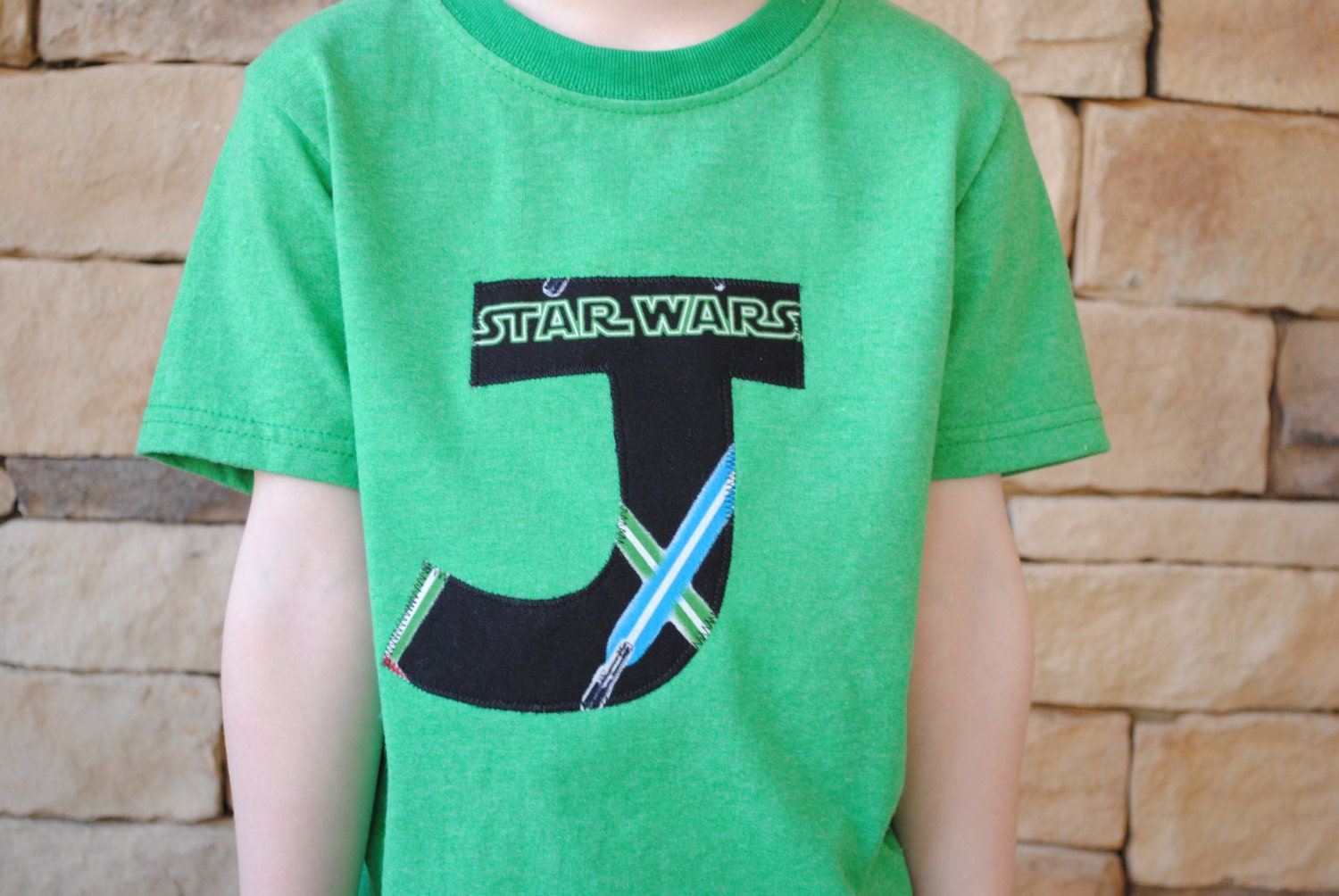 Boys Fabric Initial T-Shirt Custom Made, Personalized Applique Shirt