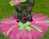 Size 3 to 6 Ribbon Tutu, Made to Order Tutu, Tulle Tutu Skirt, Photo Prop, Birthday Tutu Dress- Bright Pink, Taffy