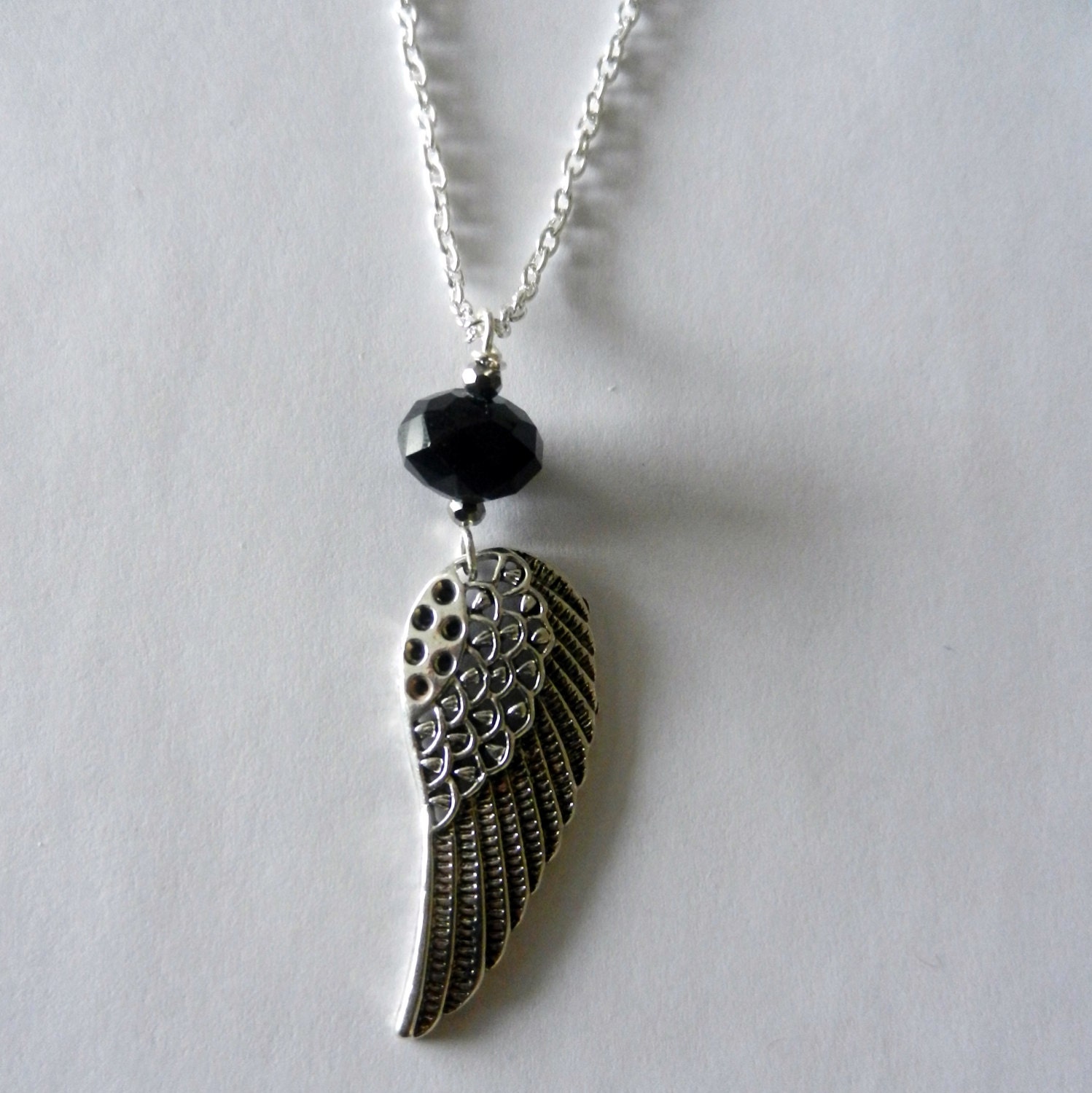 Silver Angle Wing Charm Necklace