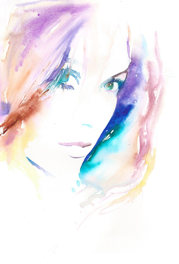 Original Watercolour Fashion Illustration. Titled: Catherine Deneuve