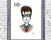 NEW Doctor Who 10th Doctor Illustration Art Print David Tennant The Doctor