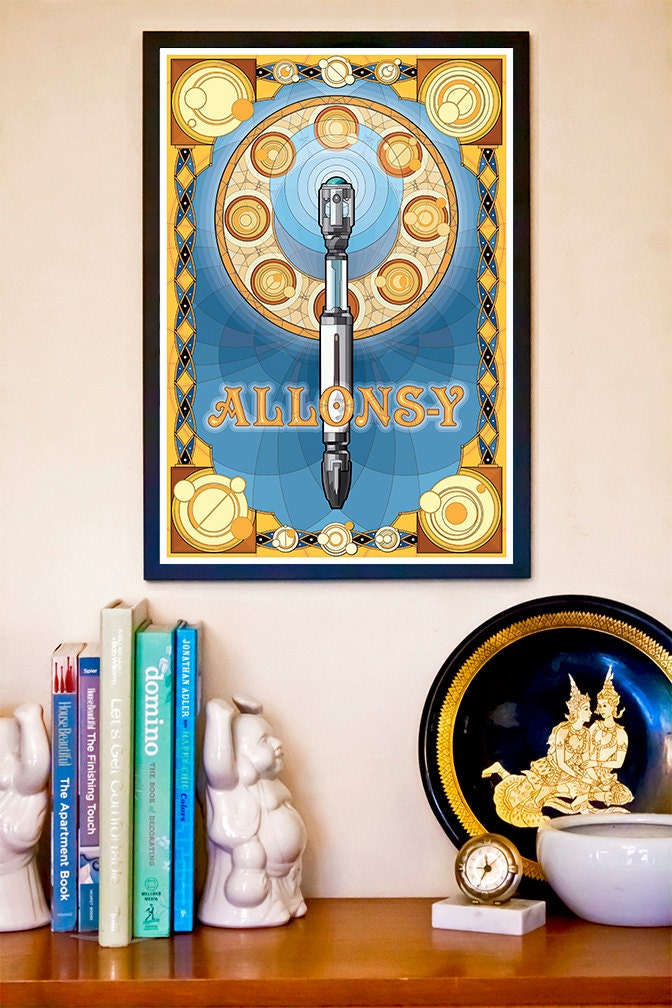 Nouveau Inspired Sonic Screwdriver Mark VII // Tenth Doctor Who Illustration // 13x19 Art Print