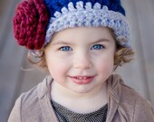 Baby Hat, Crochet Hat with Flowers, Photo Prop, Spring Hat