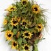 Country Wreath, Front Door Wreath, Everyday Wreath, Sunflowers, Honeysuckle, Bird Nest, Summer Wreath, Country Decor -- FREE SHIPPING