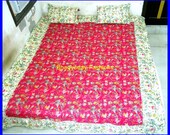 Kantha Quilt , Cotton Blanket, Bedroom quilt set with 2 pillow cover throw Thread Work Ralli bedding  kantha bedspreads