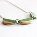 Olive Green Gold Dipped Scallops Polymer Clay Necklace