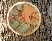 Octopus Wood Burned Art // Nautical Pyrography Art - TheNauticalOwl