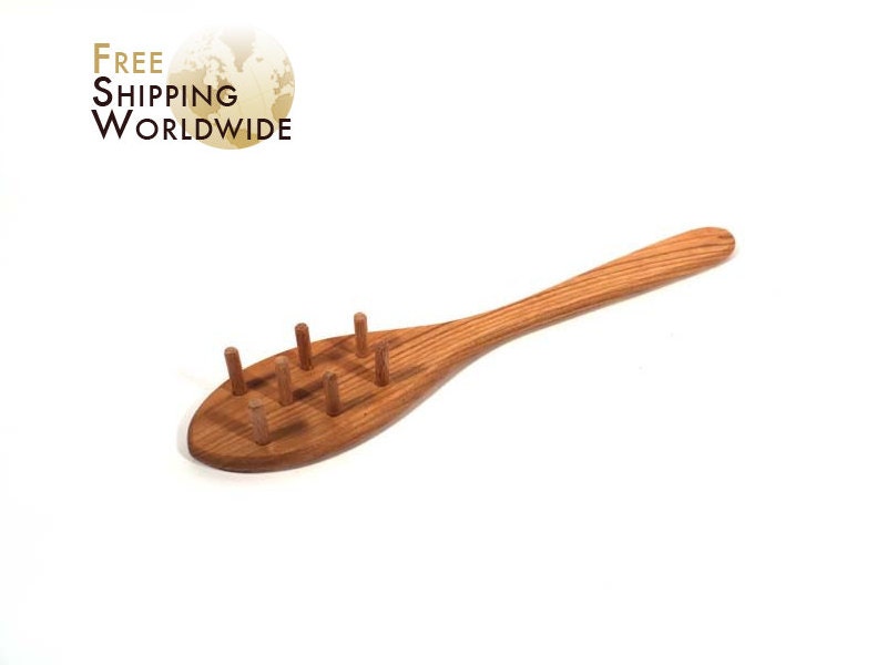 Wooden Spoon / Rake for Pasta Spaghetti serving Large from Cherry wood
