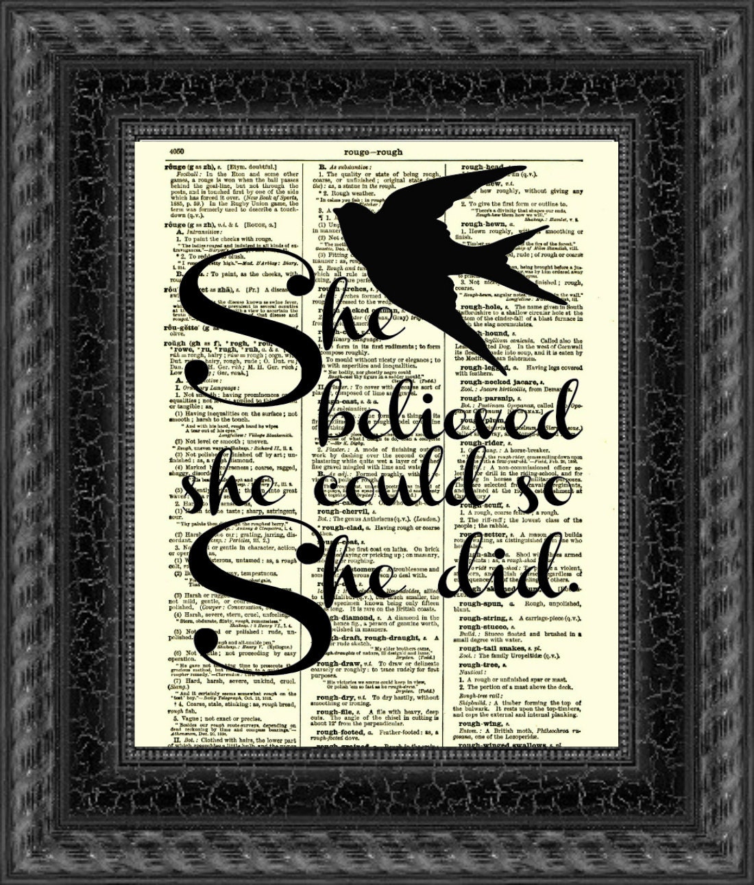 She Believed She Could So She Did Quote, Inspirational Art Print, Wall Decor, Motivational Art Print, Graduation