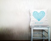 Heart pillow decorative throw pillow love pillow cover white cotton toss xoxo pillow case rustic wedding set 18x18 inches ohtteam
