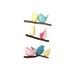 Baby Nursery Decor - Bird Crib/Cot Mobile - 7 Handmade Birds in Teal, Yellow and Pink Cotton Fabrics