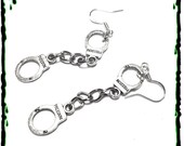 HANDCUFF EARRINGS goth  punk deathrock  batcave  psychobilly / Free Shipping Worldwide