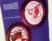 vintage owl and eagle embroidery kit - set of 2 with wood frames - needlecrafting - birds - woodland