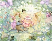 Circle of Friends, Girls Room Art, Princess, 8 X 10,  Print, Room Decor, Chabby Chic