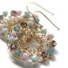 Wire Crochet Jewelry, Gold Earrings with Crystals