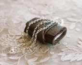 Leather Book Pendant - .925 Sterling Silver Belcher Chain - Rustic Mini Journal