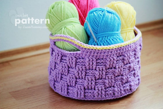 Crochet PATTERN - Big Crochet Basket