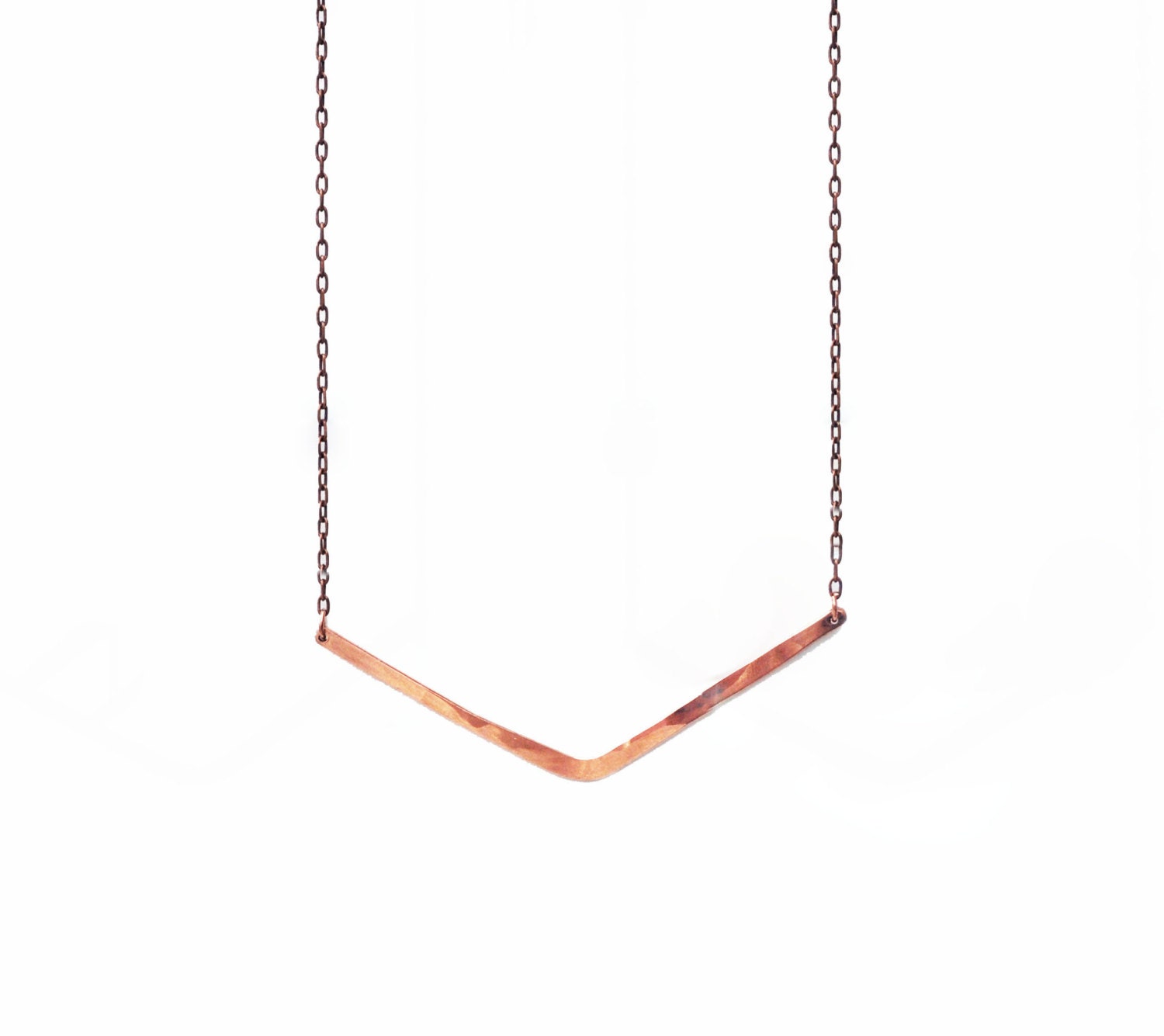 Albatross- Long Chevron Necklace in Brass or Copper