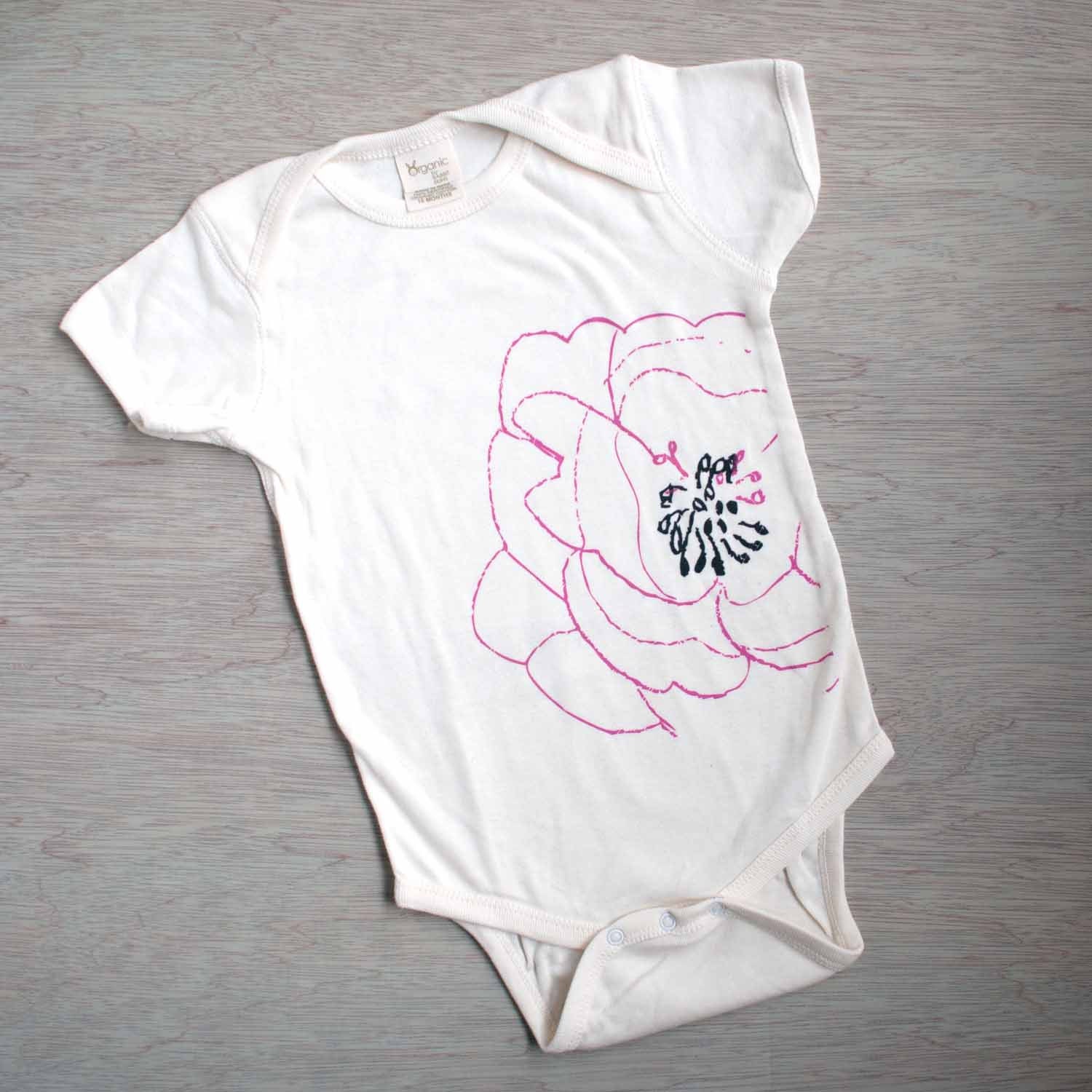 Pretty Oversized Floral Onesie for Baby Girl, Organic Baby Gift