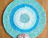 Peacock Rag Rug - Eco friendly - Upcycled