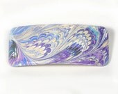 Hand Marbled Barrette "Lavender Waves" Large Hair Accessory - purple swirls women's hair clip