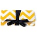 SALE Yellow and White chevron stripe clutch with navy bow. The ALEXIS Clutch.
