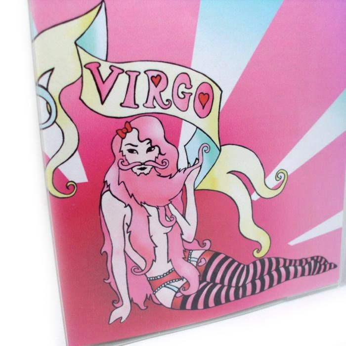 Passport Cover - Virgo Bearded Lady - carnival zodiac passport holder - pink and turquoise circus inspired - fits US passports