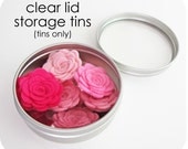 3 Storage Tins with Clear Lid - Tins Only