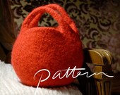 PATTERN - Knit and Felt Berry Bag - Circle Clutch - Round Purse - DIY