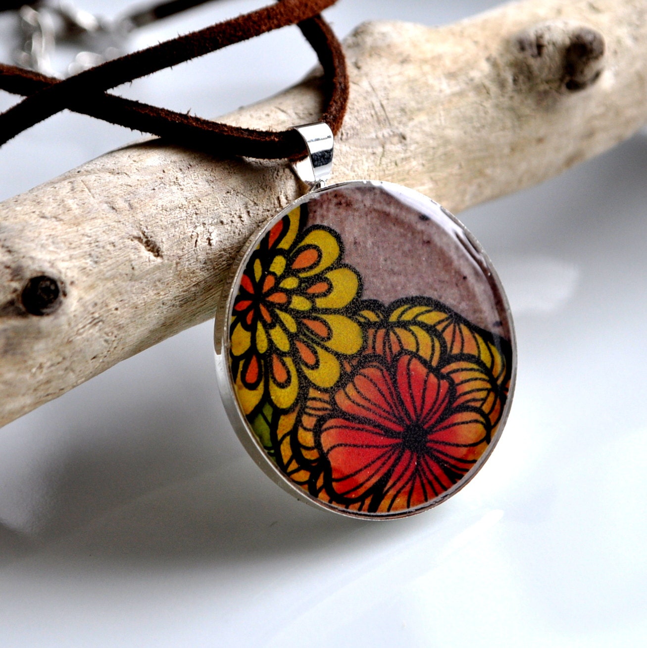 Sunshine Blossoms Sterling Silver Plated Pendant Necklace