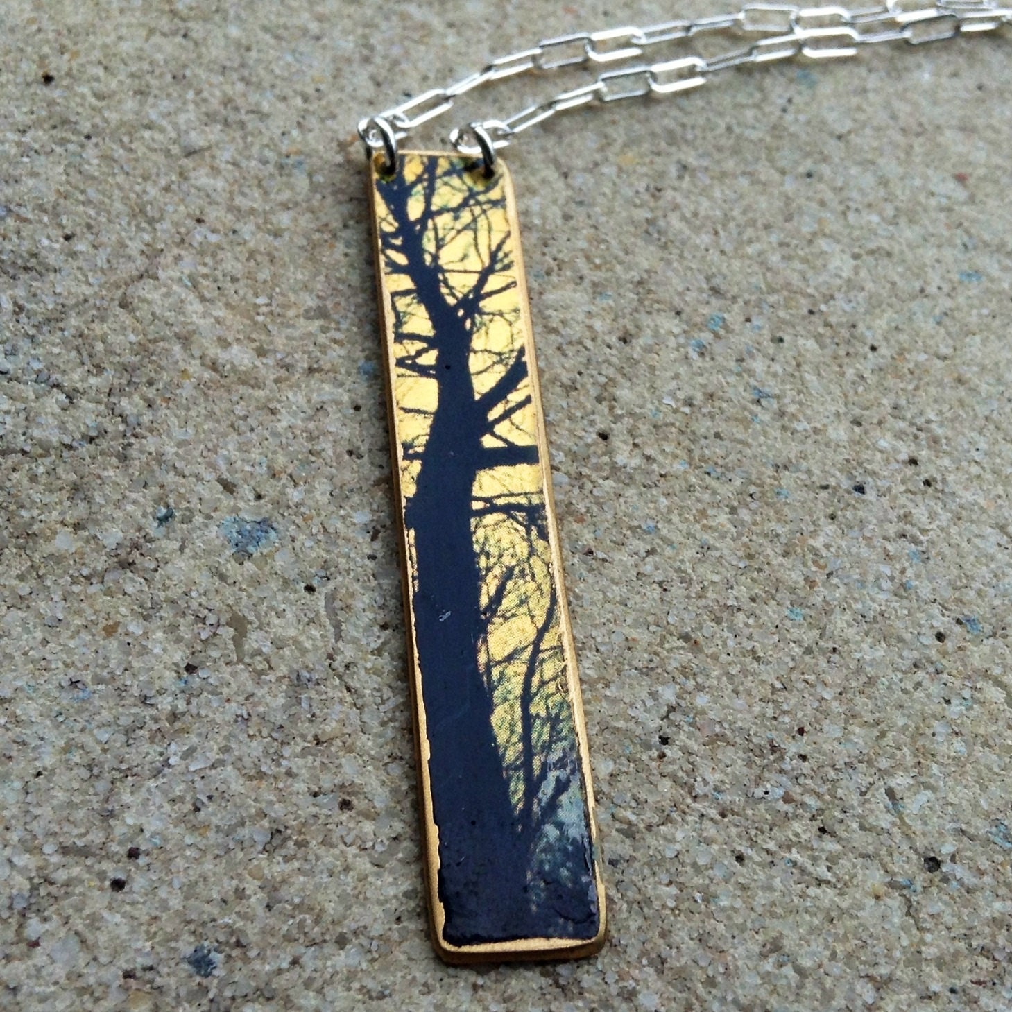 Brass Blue Linear Tree