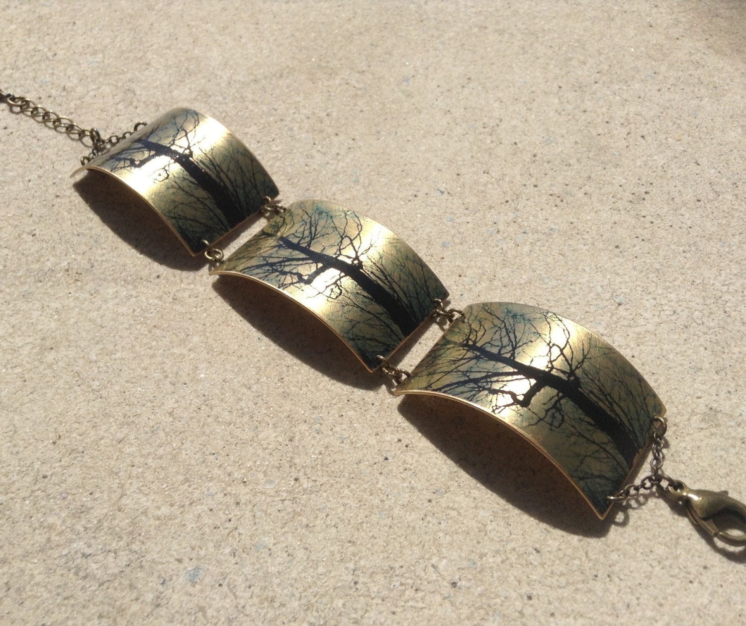 Brass Tree Bracelet Cuff