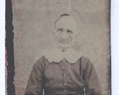 1865 Scary Gothic Grandma Tintype