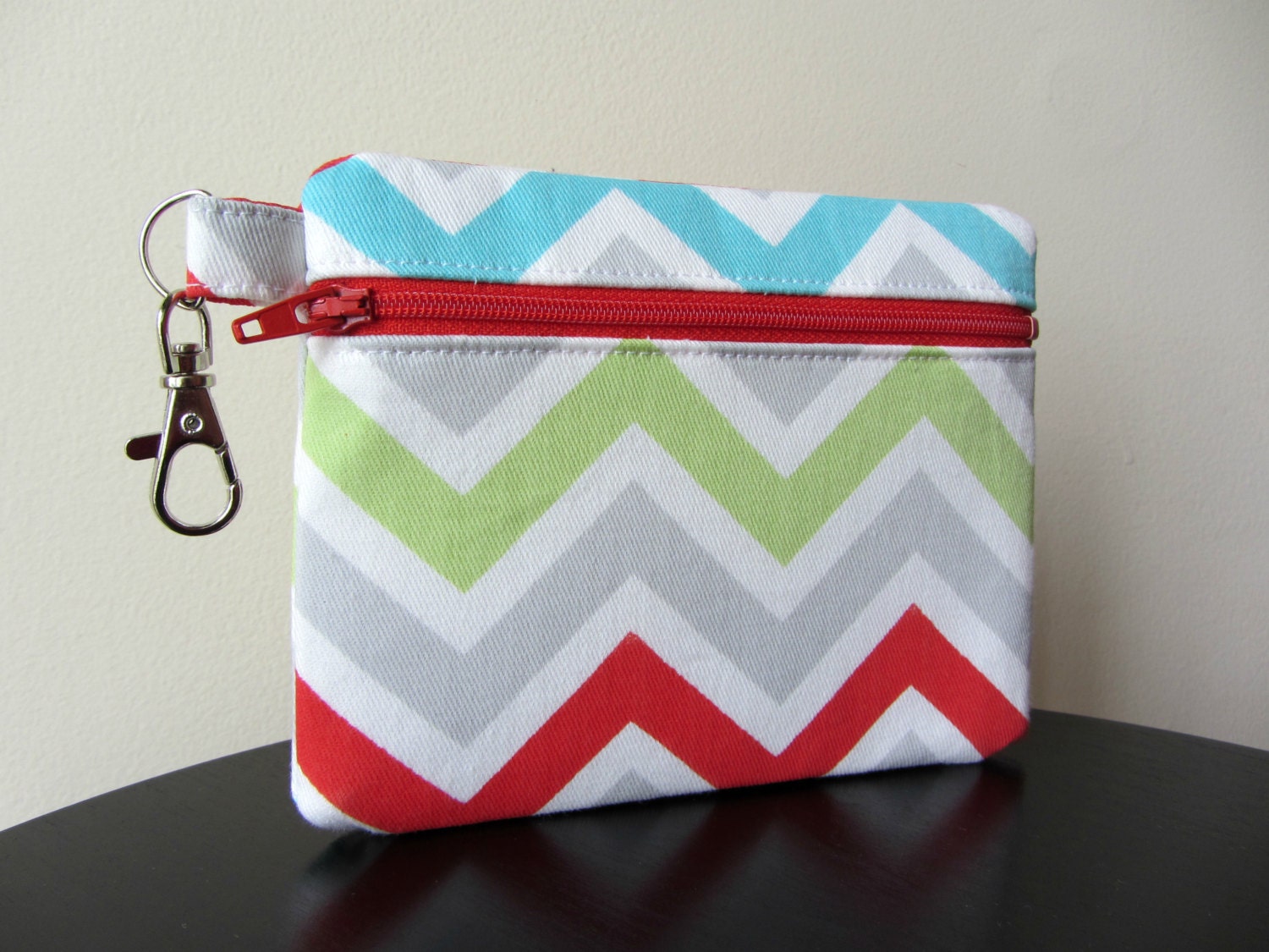 Zip Pouch - Multi Color Chevron