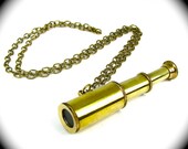 Wonderfully Steampunk Spyglass Necklace Fully Functional in Brass