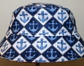 Kids Child Children Reversible Fabric Bucket Hat Coastal