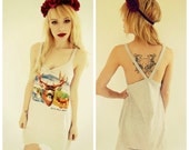Racerback Skinny Strapy T Shirt Dress XS/S