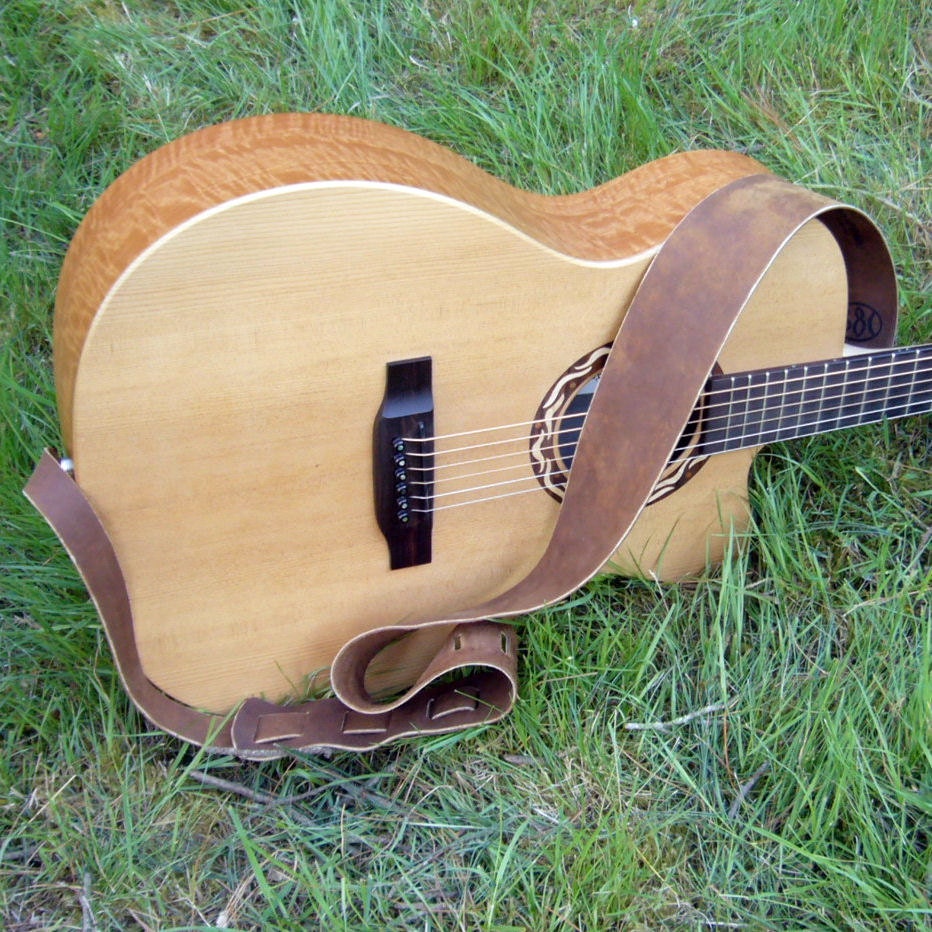 Distressed Brown Leather Guitar Strap
