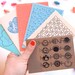 Cards: Set of Six  (tiny hearts, blue ribbons, hello, globes, stay gold teeth)