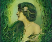 ON SALE The Nereid - Fantasy Mermaid Goddess 16x20 Poster Print