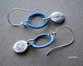 3rd EYE CHAKRA sterling silver indigo patinated circle handmade earwire earrings by srgoddess