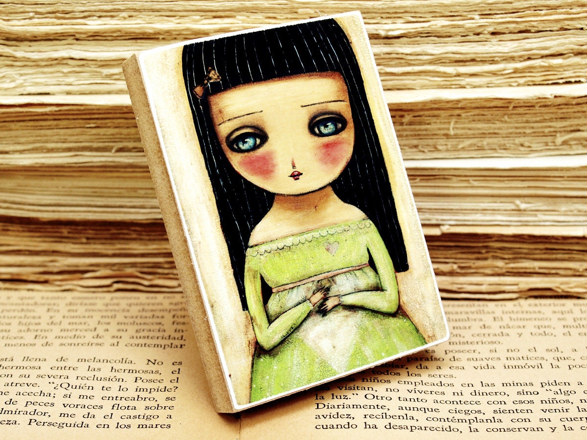 True Love - ACEO Giclee Reproduction Mounted On Wood Block by Danita Art (2.5  x 3.5 Inches Print)