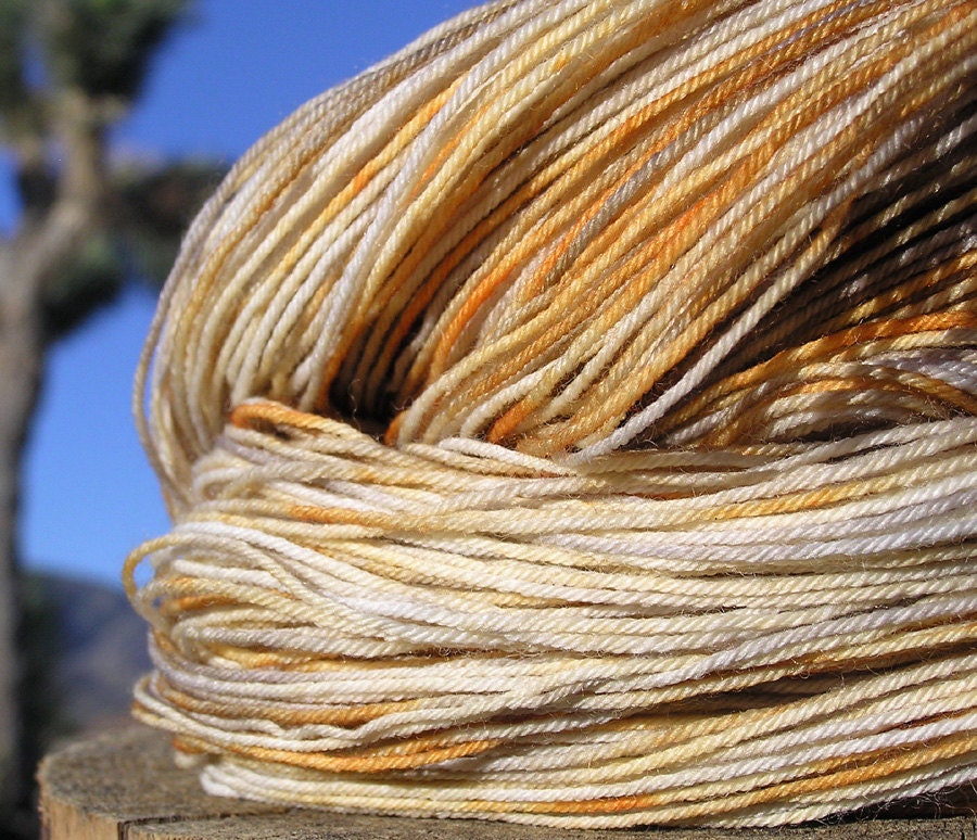 Fingering Weight Yarn - BFL Wool (Blue Faced Leicester) and Nylon- Leopard Lizard