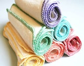 organic baby wipes, eco-friendly washcloths, cloth diaper wipes: hemp organic cotton fleece 6 pk Rainbow