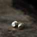 14k gold stud earrings, solid organic pebble earrings, eco friendly